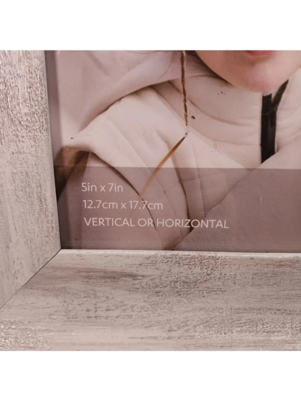 Gray Faux Wood w/ Silver Sheen 5x7 Tabletop Picture Frame- Vertical / Horizontal